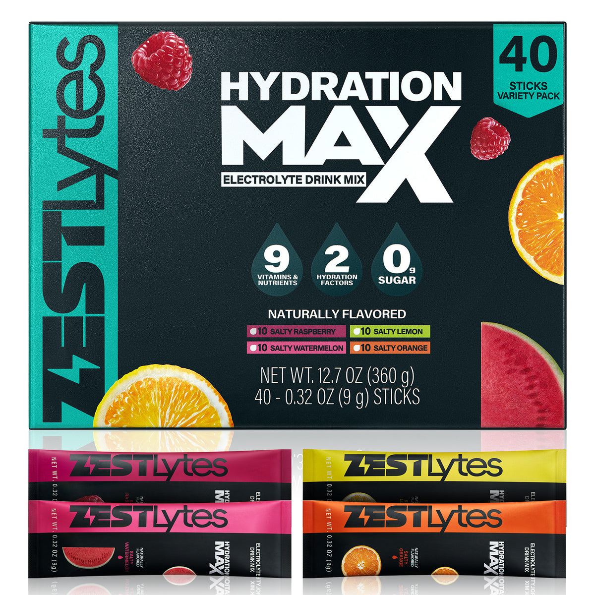 Salty Fruit Flavor Sugar Free Electrolyte Hydration Packets