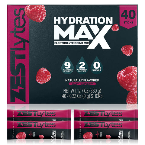 40 Sticks Sport Hydration Sugar Free Electrolyte Packets, High Sodium Low Calorie Electrolyte Powder Drink Mix, Liquid Daily IV Flavors | Salty Watermelon Raspberry Lemon Orange